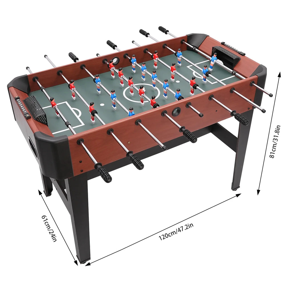 8-Rod Foosball Table 120×61×81 cm (47.2×24×31.8 in) – Steel Rods & Counterbalanced Players for Home Game Room