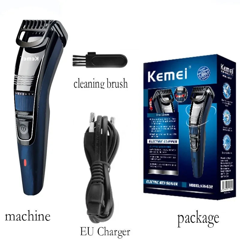 Rechargeable Cordless Beard & Mustache Trimmer, Adjustable 0.5–10 mm (0.02–0.39 in) Stubble Clipper