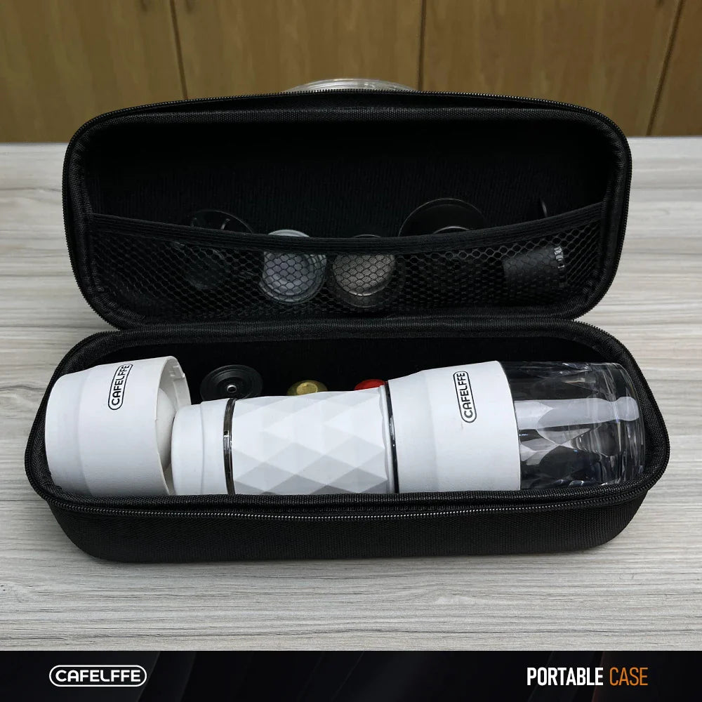 Portable EVA Protective Case for Coffee Machines & Espresso Accessories — 290 x 120 x 80 mm (11.4 x 4.7 x 3.1 in)