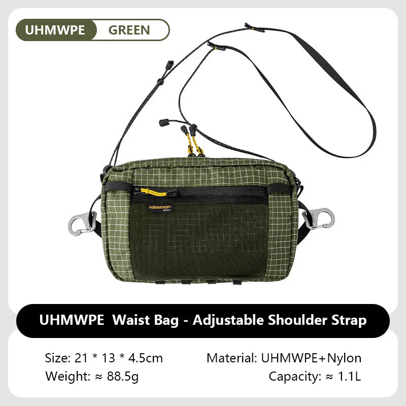 1.1L (37 fl oz) Ultralight Waterproof Waist Pack - Multi-Pocket Fanny Pack for Running Cycling Hiking