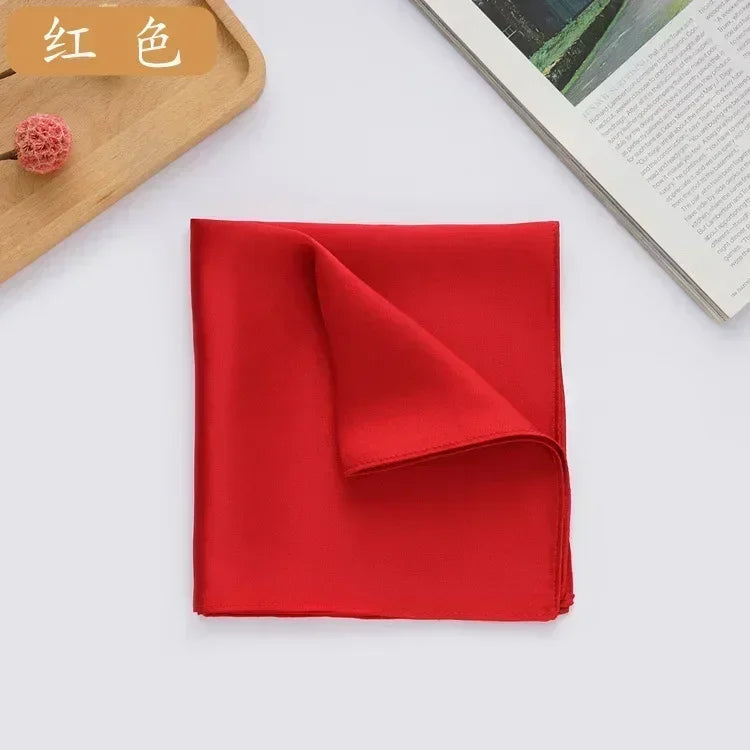 100% Mulberry Silk Men's Pocket Square 35cm (13.8in) Solid Tatting Handkerchief