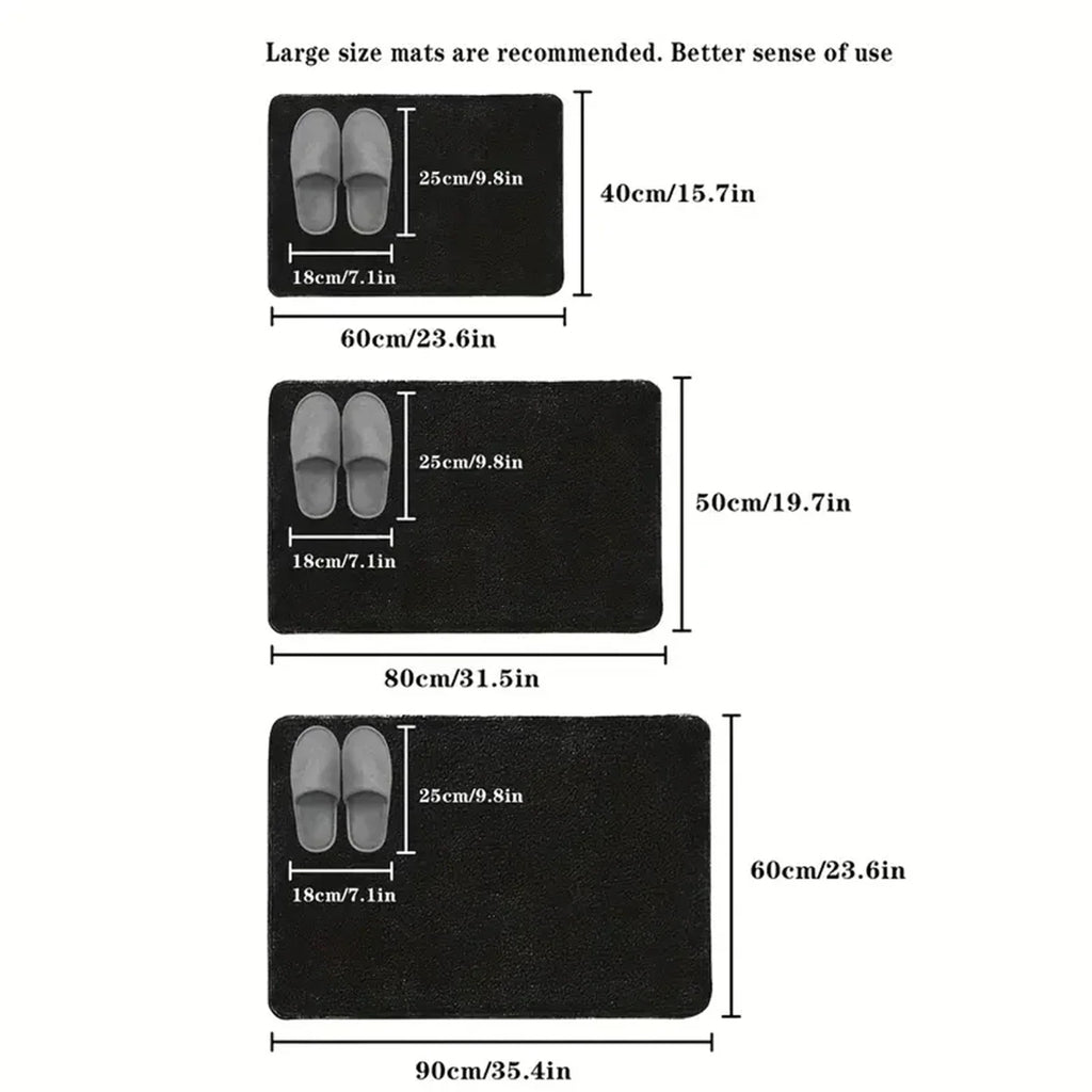 3D Non-Slip Cobblestone Bathroom Mat - Absorbent Quick-Dry Machine Washable Door & Floor Doormat