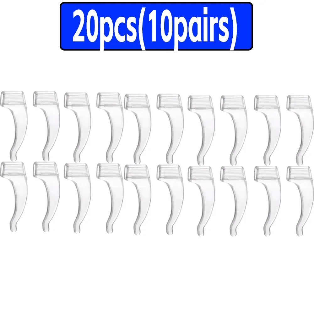 100-Pack Silicone Anti-Slip Eyeglass Ear Hooks Temple Tips – 33 x 10 mm (1.3 x 0.39 in)