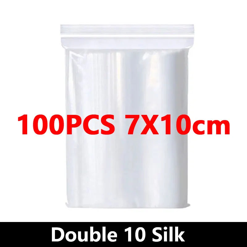 100-Pack Heavy-Duty Clear Resealable Ziplock Bags – Small Plastic Storage Bags for Jewelry, Food & Crafts