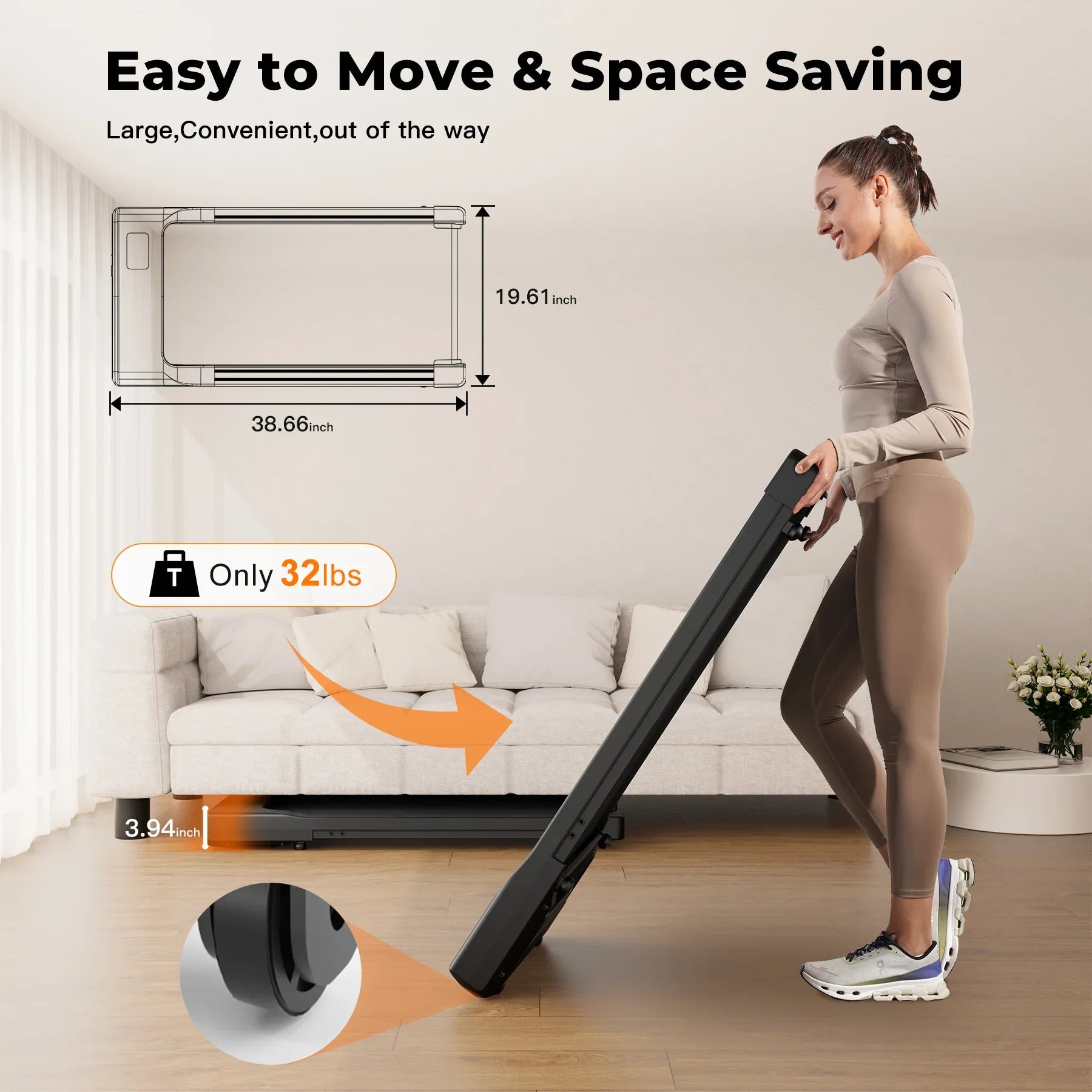 Under-Desk Walking Pad Treadmill 2-in-1 — 2.5HP, Remote & LED Display