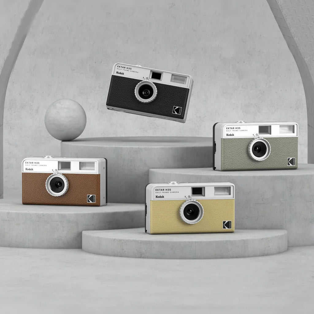 Half Frame 35mm Film Camera with Built-In Flash — Compact Pocket Film Camera, Film-Saving, Lightweight, 4 Colors