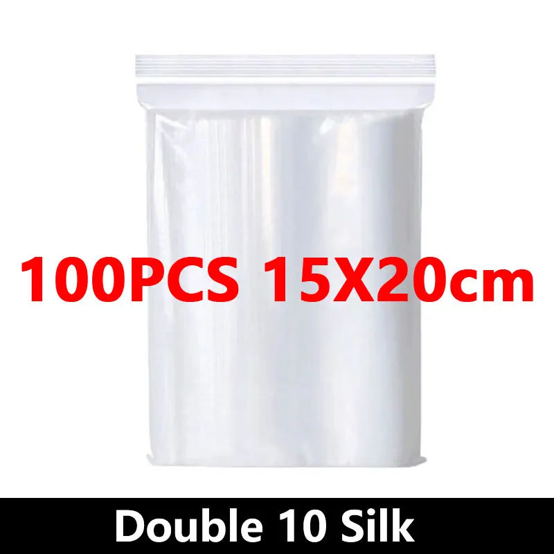 100-Pack Heavy-Duty Clear Resealable Ziplock Bags – Small Plastic Storage Bags for Jewelry, Food & Crafts