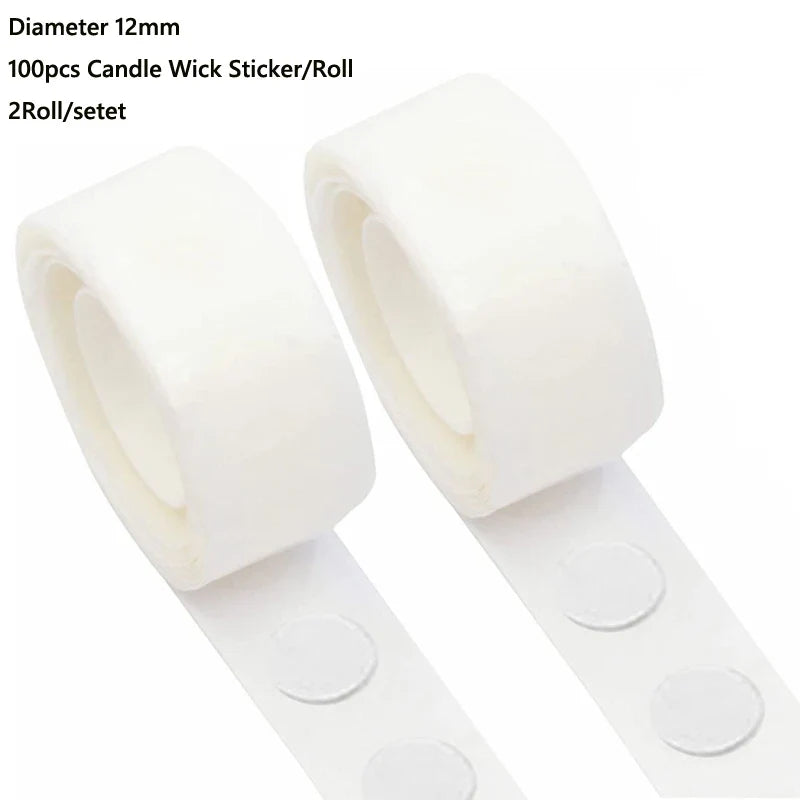 100-Pack Waxed Cotton Candle Wicks with Stand and Tabs, Smokeless Soy Wax-Core Candle Making Supplies