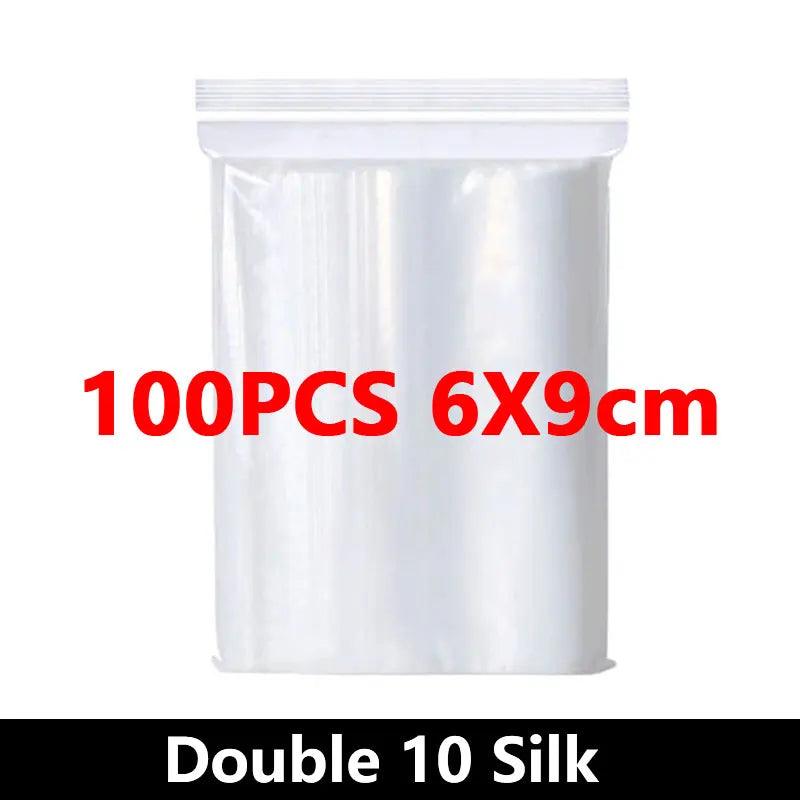 100-Pack Heavy-Duty Clear Resealable Ziplock Bags – Small Plastic Storage Bags for Jewelry, Food & Crafts