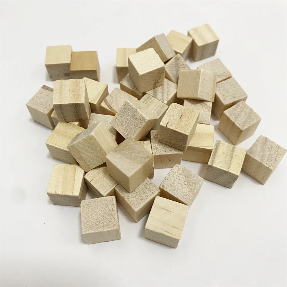 100-Pack 10mm (0.39 in) Colorful Wooden Cubes - Dice Tokens for Crafts, Board Games & Early Education