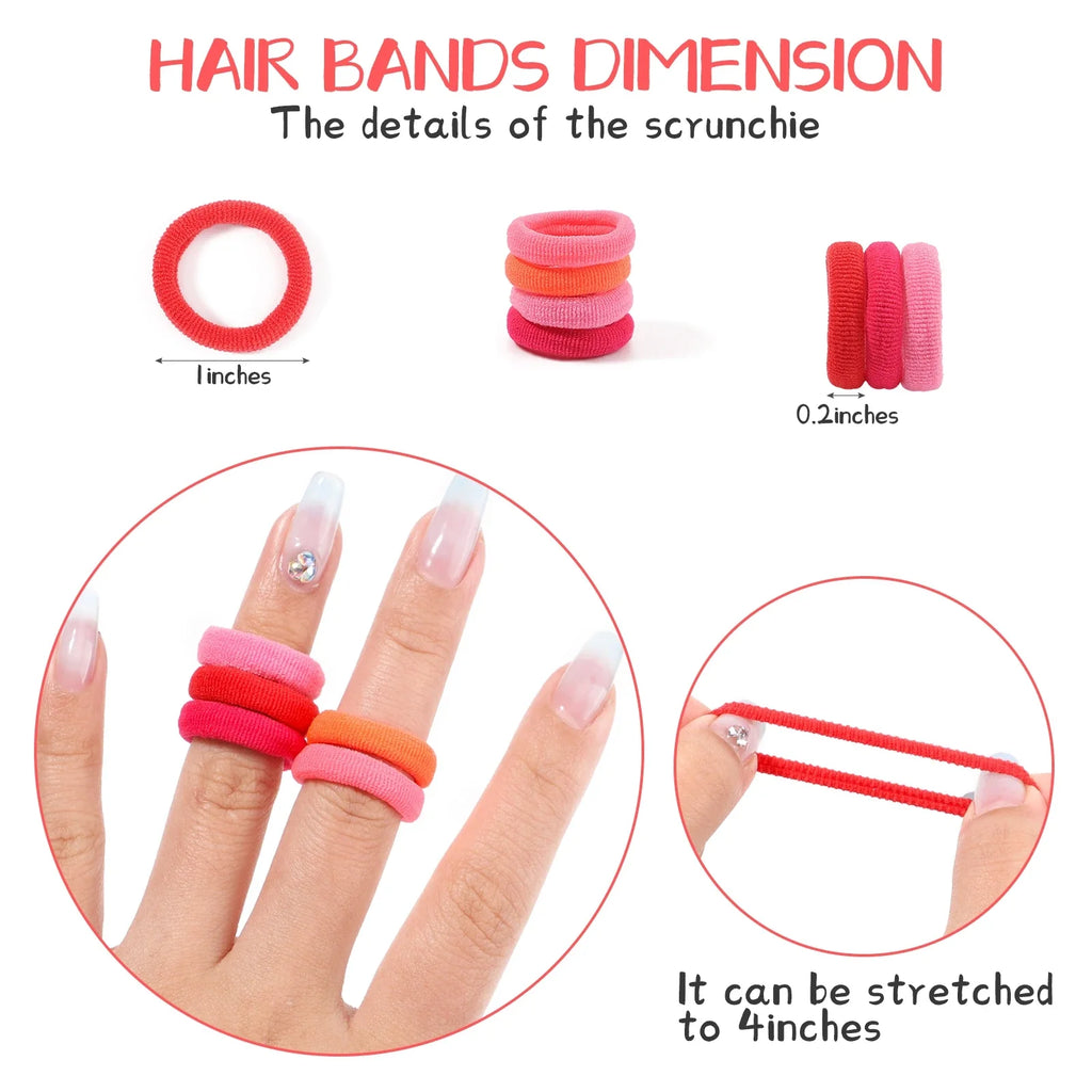 20/50-Pack Kids Elastic Hair Bands, Colorful Girls Scrunchies & Baby Hair Ties