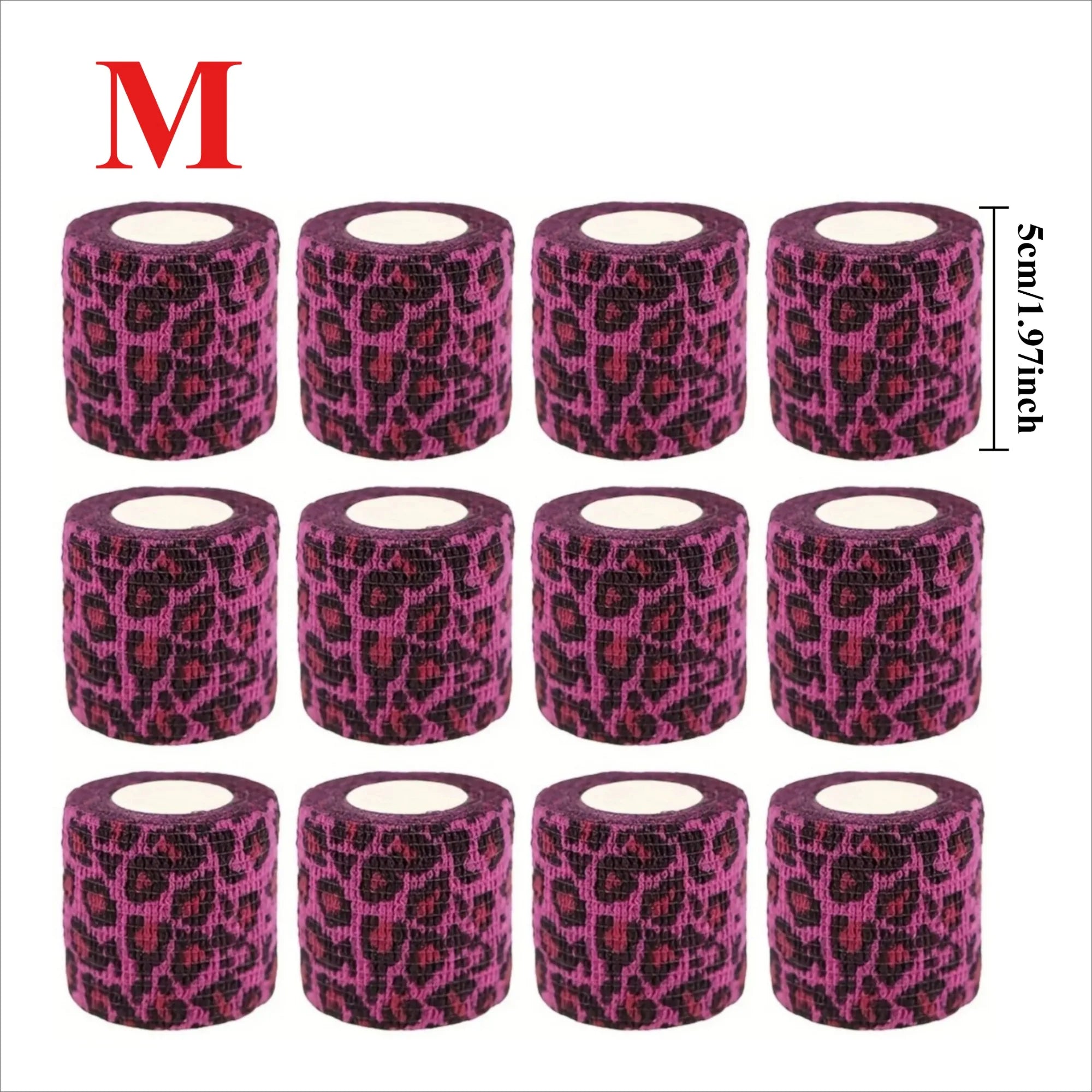 10/12-Pack Colorful Self-Adhesive Elastic Cohesive Bandage Wrap 5 cm x 4.8 m (1.96 in x 189 in) for Knee, Finger, Ankle, Palm & Pet Care