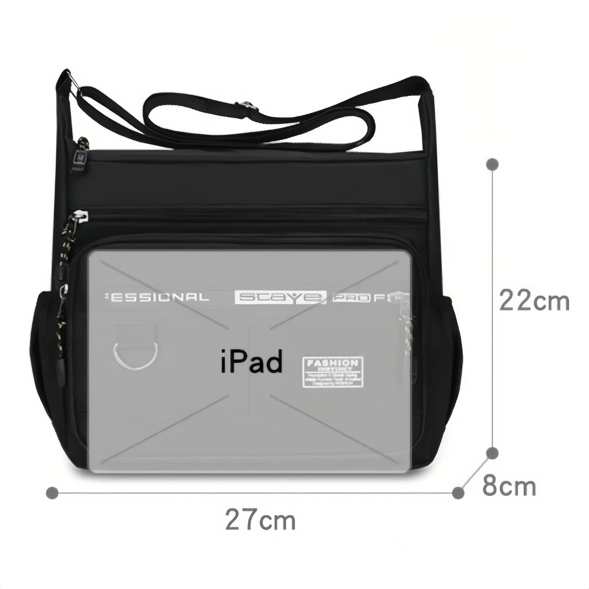 Men's Waterproof Crossbody Sling Bag - Business Casual Multi-Pocket Shoulder Bag, 27 x 8 x 22 cm (10.6 x 3.1 x 8.6 in), Adjustable Strap