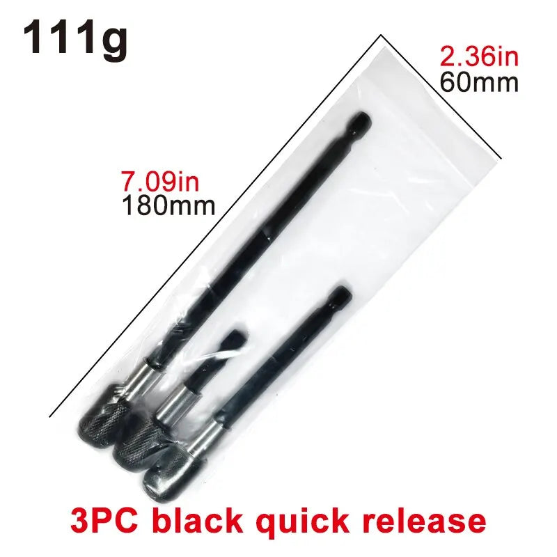 3-Piece Hex Quick-Release Self-Locking 1/4 in (6.35 mm) Extension Bit Holder Set — 60/100/150 mm for Drills & Screwdrivers