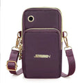 Women's Mini Crossbody Bag – Vertical Wrist Wallet & Phone Pouch, Nylon Zipper Purse