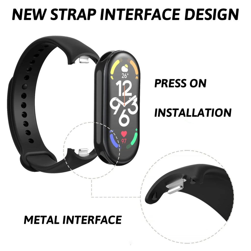 Silicone Sport Strap NFC Rubber Bracelet Replacement for Smart Fitness Bands Unisex
