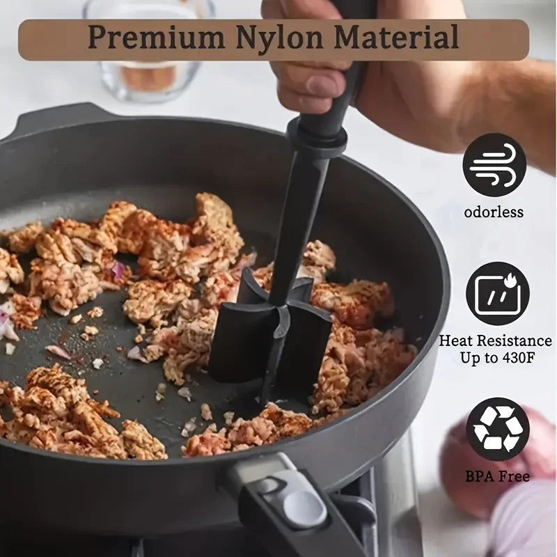 Handheld 5-Head Meat Chopper - Meat Masher & Mini Grinder Kitchen Tool