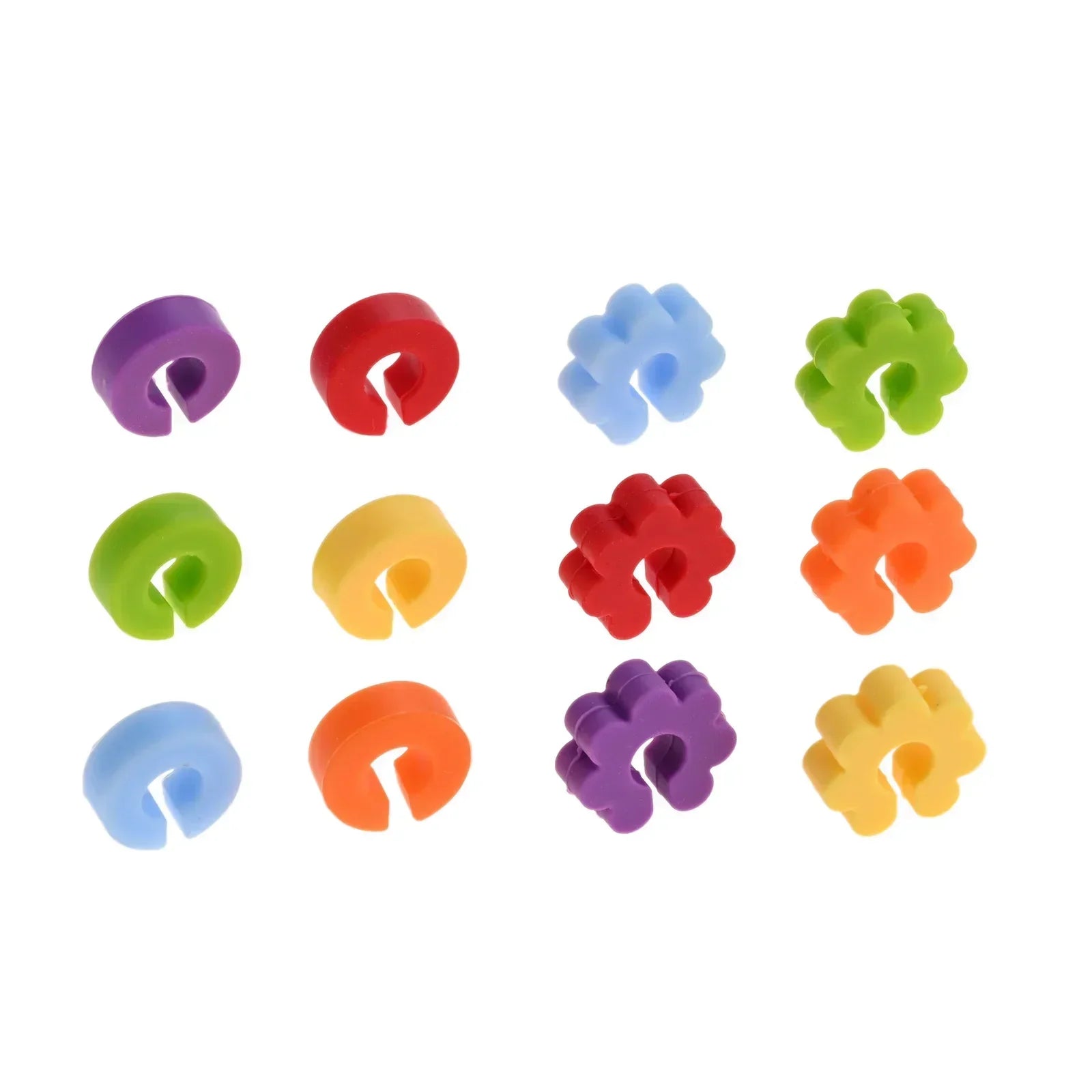 12-Pack Colorful Silicone Wine Glass Charms – Drink Markers & Cup Tags for Party, Wedding, Bar & Home