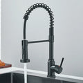 Pull-Down Kitchen Faucet Single Handle 360° Swivel Dual-Function Spray – Stainless Steel Sink Faucet (Black, Brushed Nickel, Chrome)
