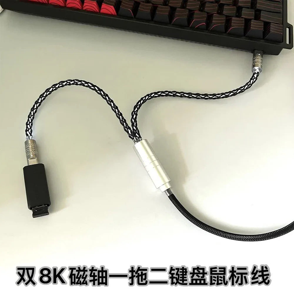8k Magnetic Lighting Supports Dual 1 in 2 Type-C Magnetic Axis Keyboard Cable Mechanical Keyboard Cable Usb to Type C