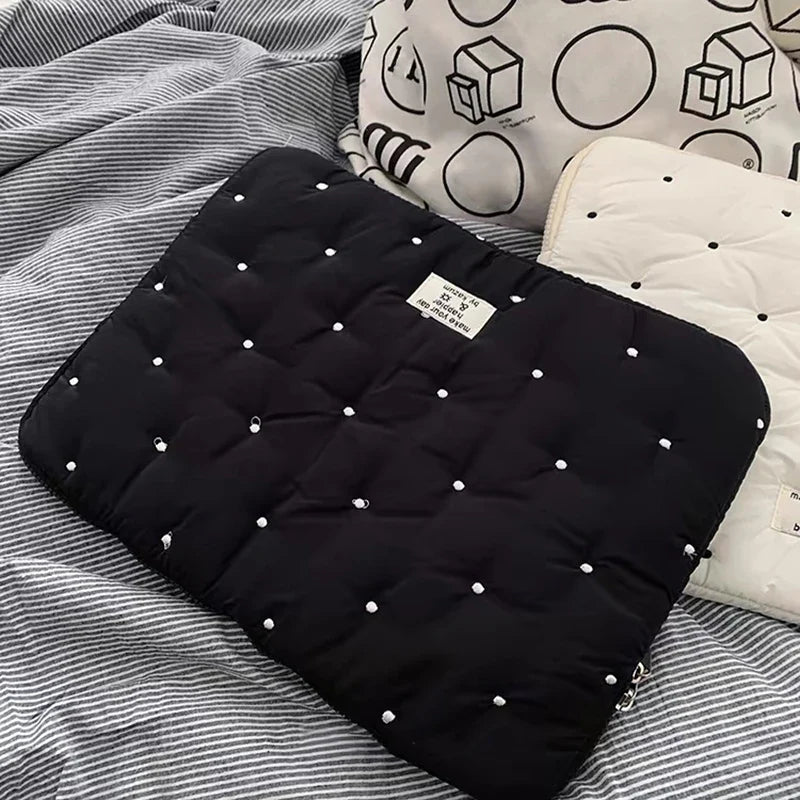 Puffy Quilted Laptop Sleeve for Women 13–16 Inch & Tablet Pouch