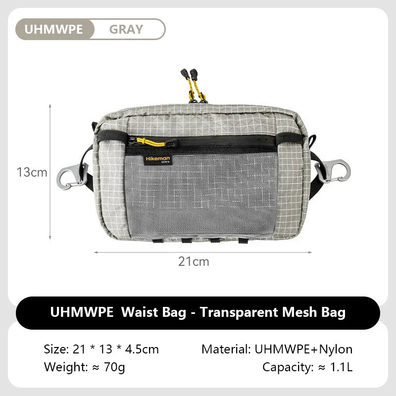 1.1L (37 fl oz) Ultralight Waterproof Waist Pack - Multi-Pocket Fanny Pack for Running Cycling Hiking