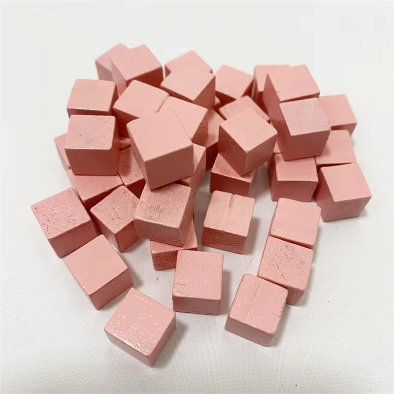 100-Pack 10mm (0.39 in) Colorful Wooden Cubes - Dice Tokens for Crafts, Board Games & Early Education