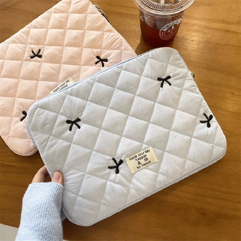 Floral Laptop & Tablet Sleeve 13–16 Inch — Soft Polyester Zipper Pouch