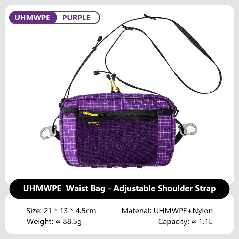 1.1L (37 fl oz) Ultralight Waterproof Waist Pack - Multi-Pocket Fanny Pack for Running Cycling Hiking