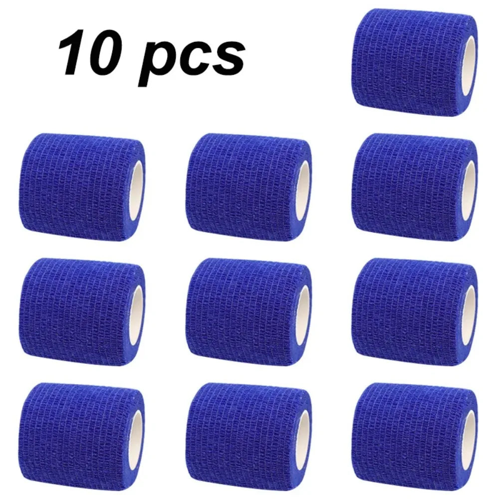 10/12-Pack Colorful Self-Adhesive Elastic Cohesive Bandage Wrap 5 cm x 4.8 m (1.96 in x 189 in) for Knee, Finger, Ankle, Palm & Pet Care