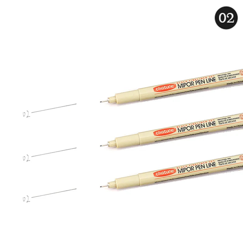 12-Pack Pigment Liner Ink Pens — Needle & Hook Tip Fineliners for Manga Drawing, Sketching & Illustration