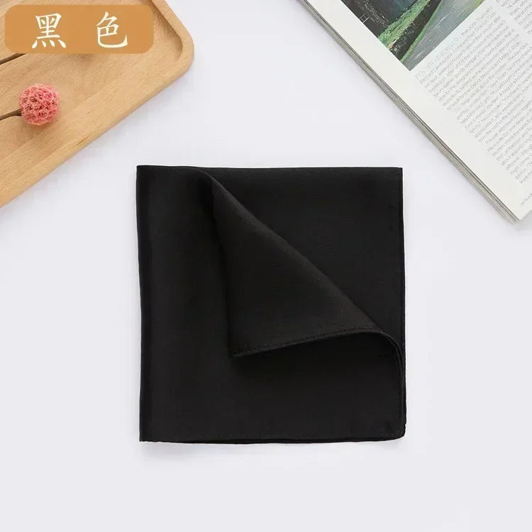 100% Mulberry Silk Men's Pocket Square 35cm (13.8in) Solid Tatting Handkerchief