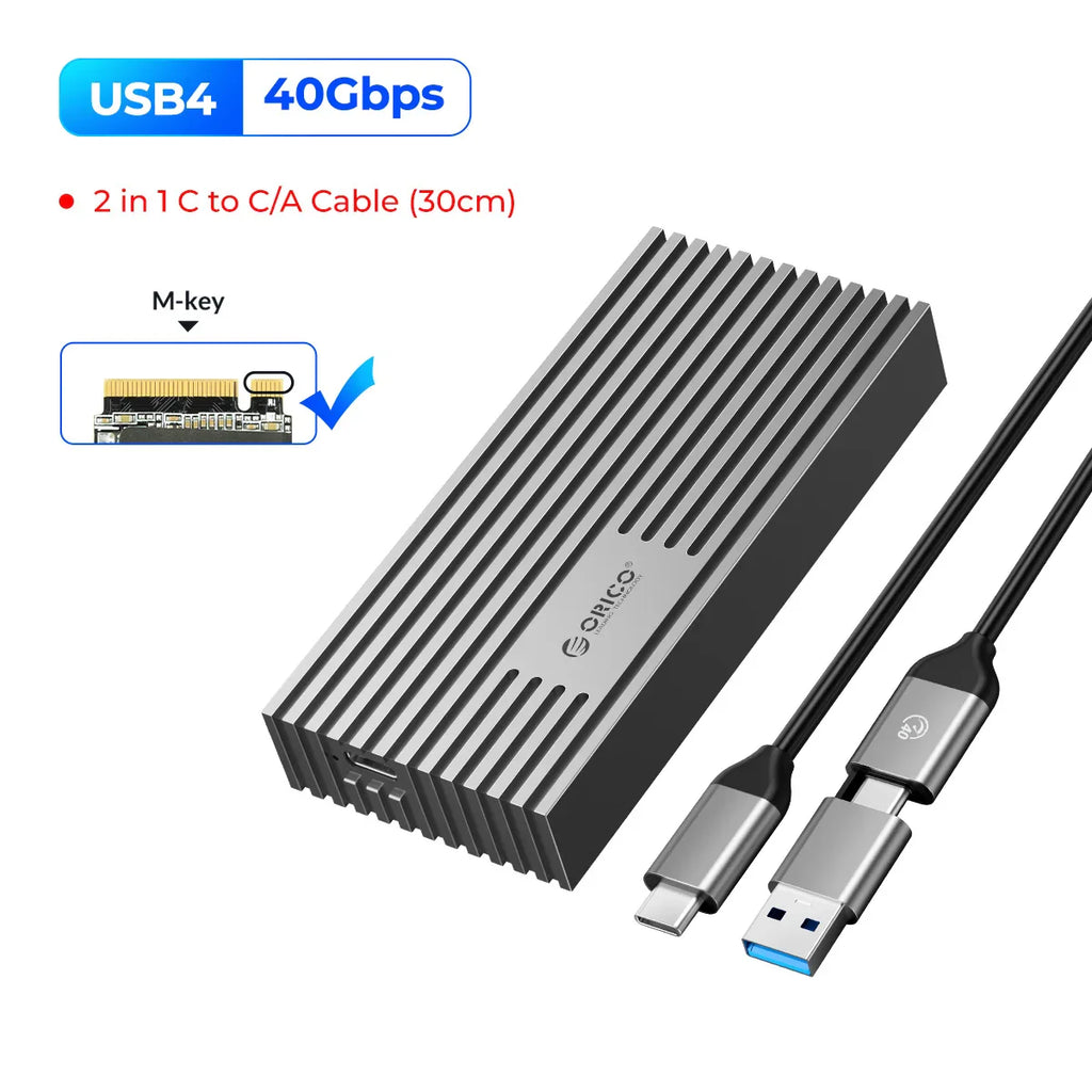 USB4 40Gbps NVMe M.2 SSD Enclosure — Thunderbolt 3/4 Compatible, USB-C