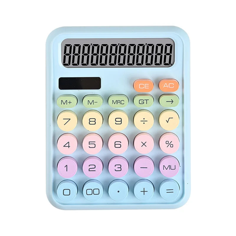 12-Digit Large Screen Desktop Calculator for Accounting and Office — Multi-Color