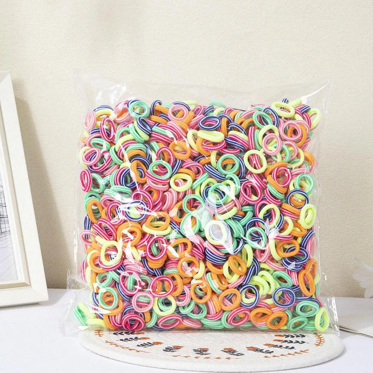 100-Pack Colorful Elastic Hair Loops Ponytail Holders – Nylon Hair Ties for Women & Girls Daily Wear