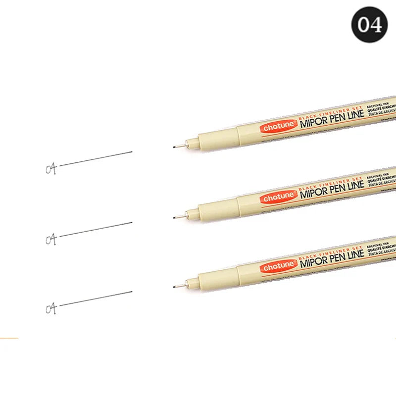 12-Pack Pigment Liner Ink Pens — Needle & Hook Tip Fineliners for Manga Drawing, Sketching & Illustration