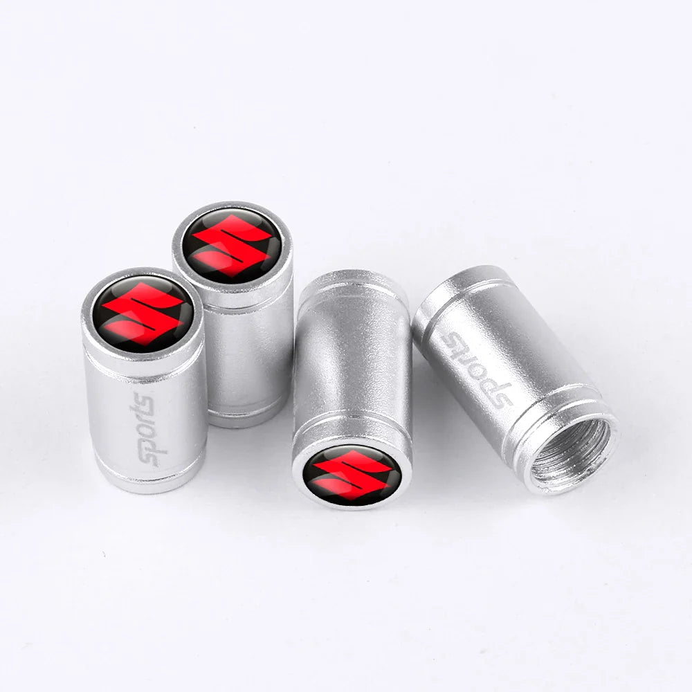 4-Pack Aluminum Tire Valve Stem Caps – Universal Metal Wheel Air Valve Covers