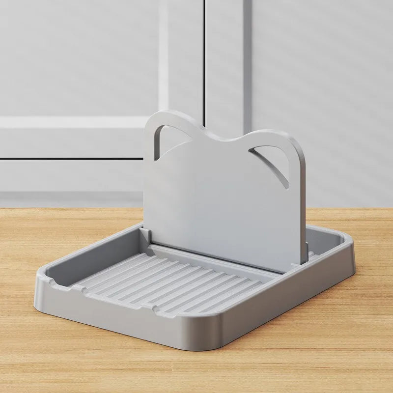 1-3 Pack Foldable Spatula & Pot Lid Holder - Multifunctional Upright Kitchen Draining Rack Wave Anti-Slip Organizer