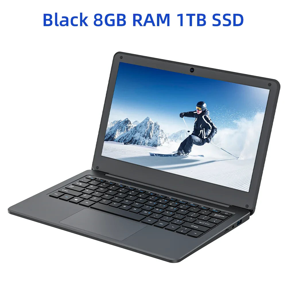 11.6-Inch (29.5 cm) Mini Laptop Intel Celeron N4000 — 8GB RAM, 128/256/1TB SSD (M.2), Windows 11, Pink Portable Ultraslim Pocket Laptop