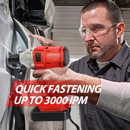 1000 N·m (740 ft-lbs) Cordless Brushless Impact Wrench 20V 1500mAh 1/2 in (12.7 mm) Drive Kit with Fast Charger
