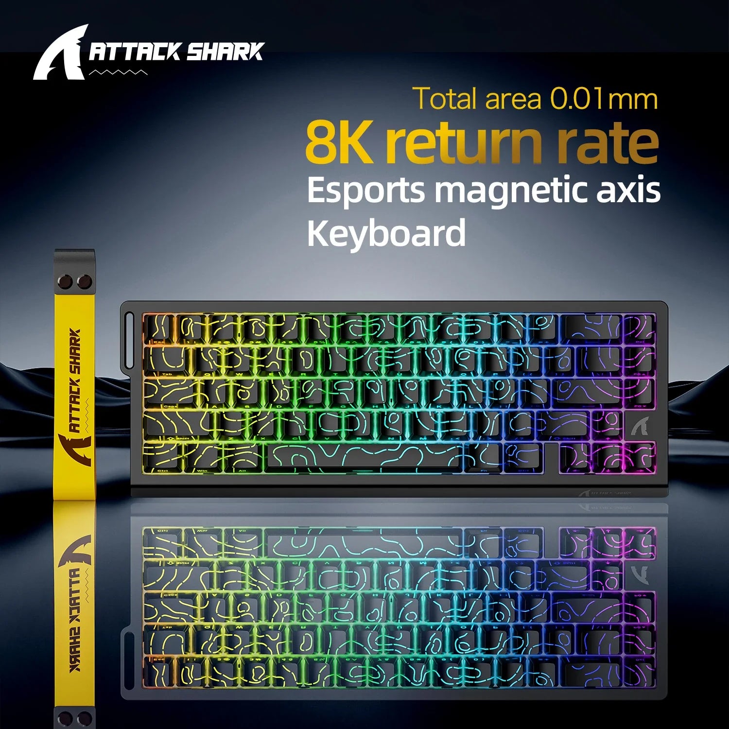 Magnetic Mechanical Gaming Keyboard 68-Key Compact Hot-Swap RGB Wired 8000Hz 0.125ms Response