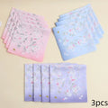 3-Pack Pure Cotton Floral Women's Handkerchiefs - 17 x 17 in (43 x 43 cm) Absorbent Wedding Handkerchiefs for Bride and Mother