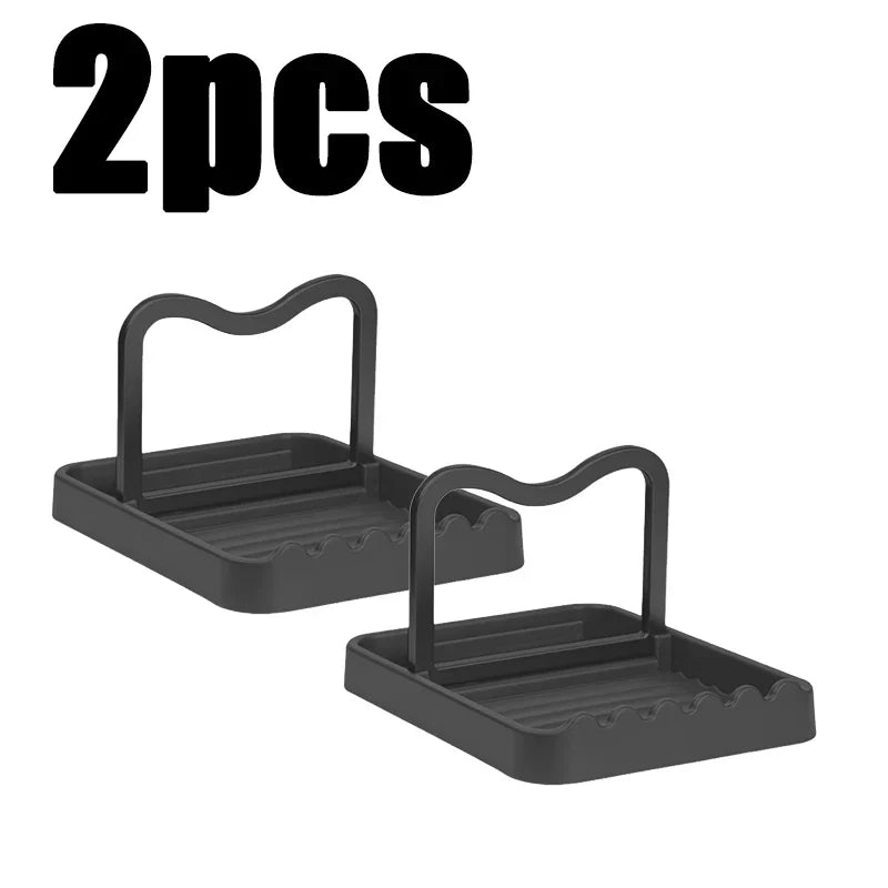 1-3 Pack Foldable Spatula & Pot Lid Holder - Multifunctional Upright Kitchen Draining Rack Wave Anti-Slip Organizer