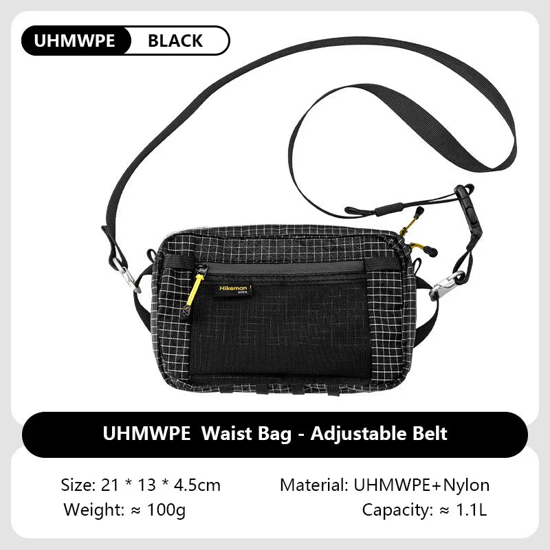 1.1L (37 fl oz) Ultralight Waterproof Waist Pack - Multi-Pocket Fanny Pack for Running Cycling Hiking