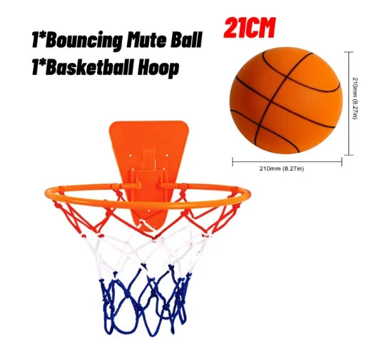 Kids Silent Foam Basketball — Indoor Squeezable Bounce Ball, Sizes 3/5/7