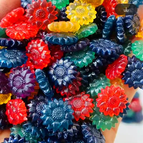 100-Piece Translucent Sunflower Sealing Wax Beads — 1.16 cm (0.46 in) DIY Envelope Seals for Invitations, Cards & Scrapbooking