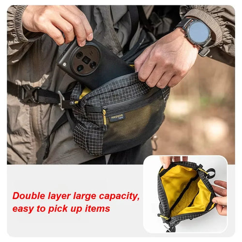1.1L (37 fl oz) Ultralight Waterproof Waist Pack - Multi-Pocket Fanny Pack for Running Cycling Hiking