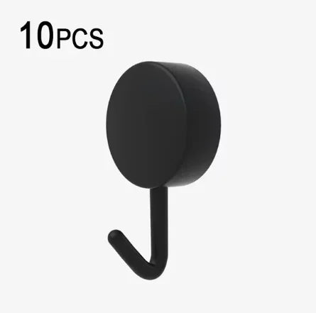 10-Pack Self-Adhesive No-Drill Wall Hooks 2.8 x 5 cm (1.1 x 2.0 in) Strong Plastic Coat Towel Hangers for Bathroom Kitchen Door