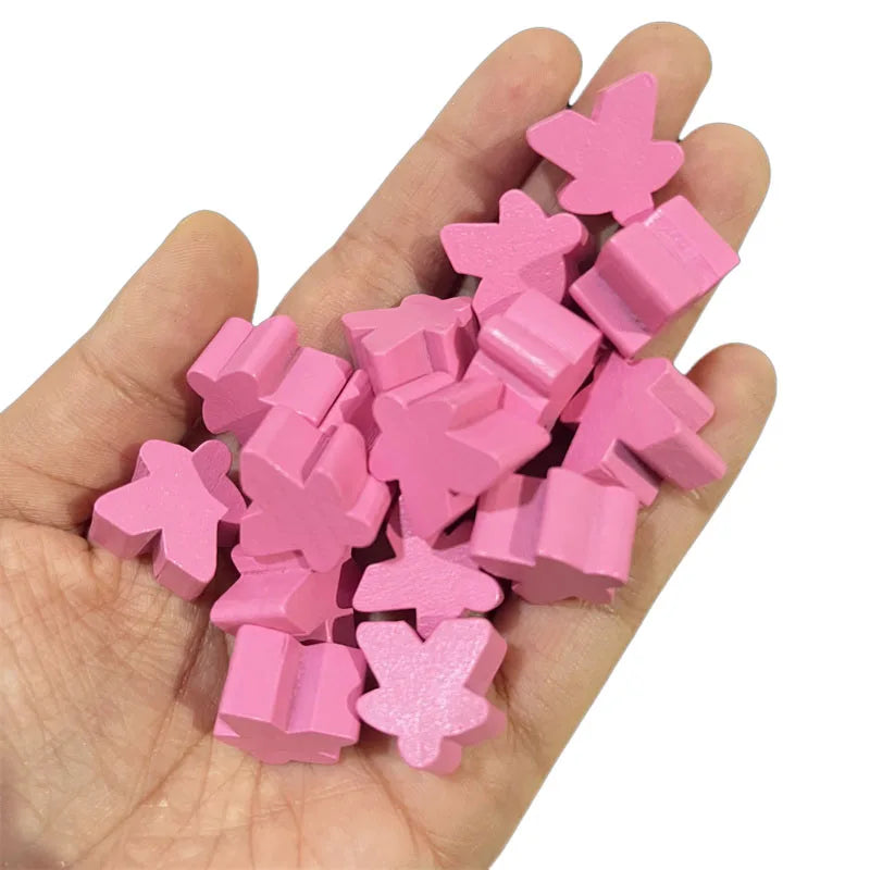 100 Wooden Meeples 16mm (0.63 in) 14-Color Board Game Pawns Replacement Set