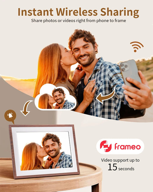 10.1-inch (25.6 cm) WiFi Digital Photo Frame 1280x800 IPS HD Touchscreen 32GB Cloud Smart Picture Frame - Wall Mountable